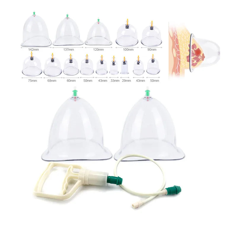 Vacuum Cupping Therapy Set for Breast and Buttock Lifting - 137mm Fascia Gun Tidesmit