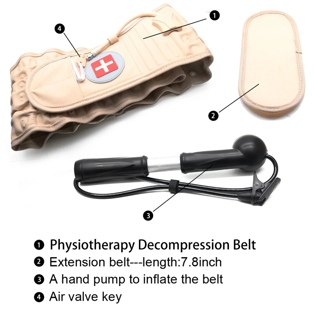 Lumbar Back Decompression Belt – Air Pump Relief Kit for Pain Support Relaxation Treatment Tidesmit