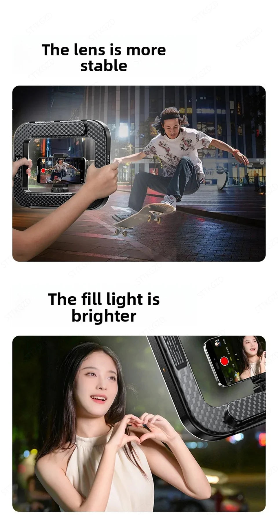 Portable LED Ring Light for Content Creation - Adjustable Color Temp Tidesmit
