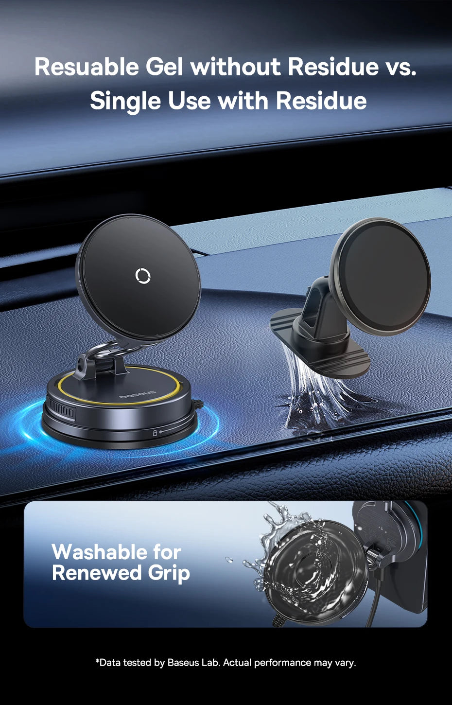 Magnetic Car Phone Holder & Qi Certified Fast Wireless Charger - Silver Tidesmit