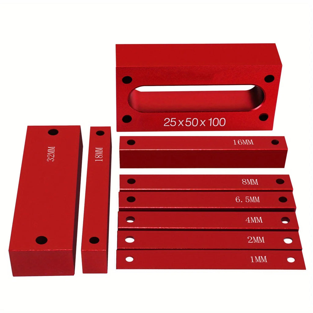 9Pcs Metric Setup Blocks Height Gauge Set - Precision Setup Bar Blocks W/ Size Markings - Stackable Woodworking Measuring Bars