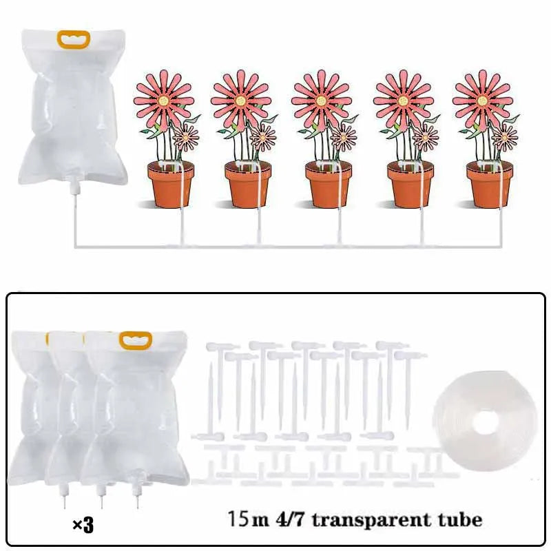 Plant Irrigation Bag Automatic Adjustable Dripping Rate Watering Bag Garden Watering Water Bag Plant Dripper Tools Kits
