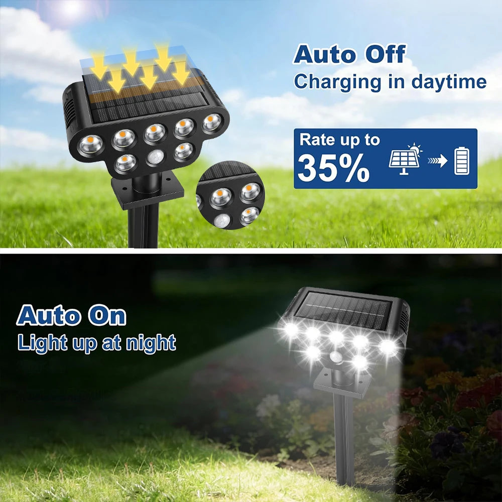 7 LEDs Solar Pathway Light Outdoor Solar Lamp Waterproof Landscape Lighting for Garden Yard Patio Walkway Driveway Camping Decor
