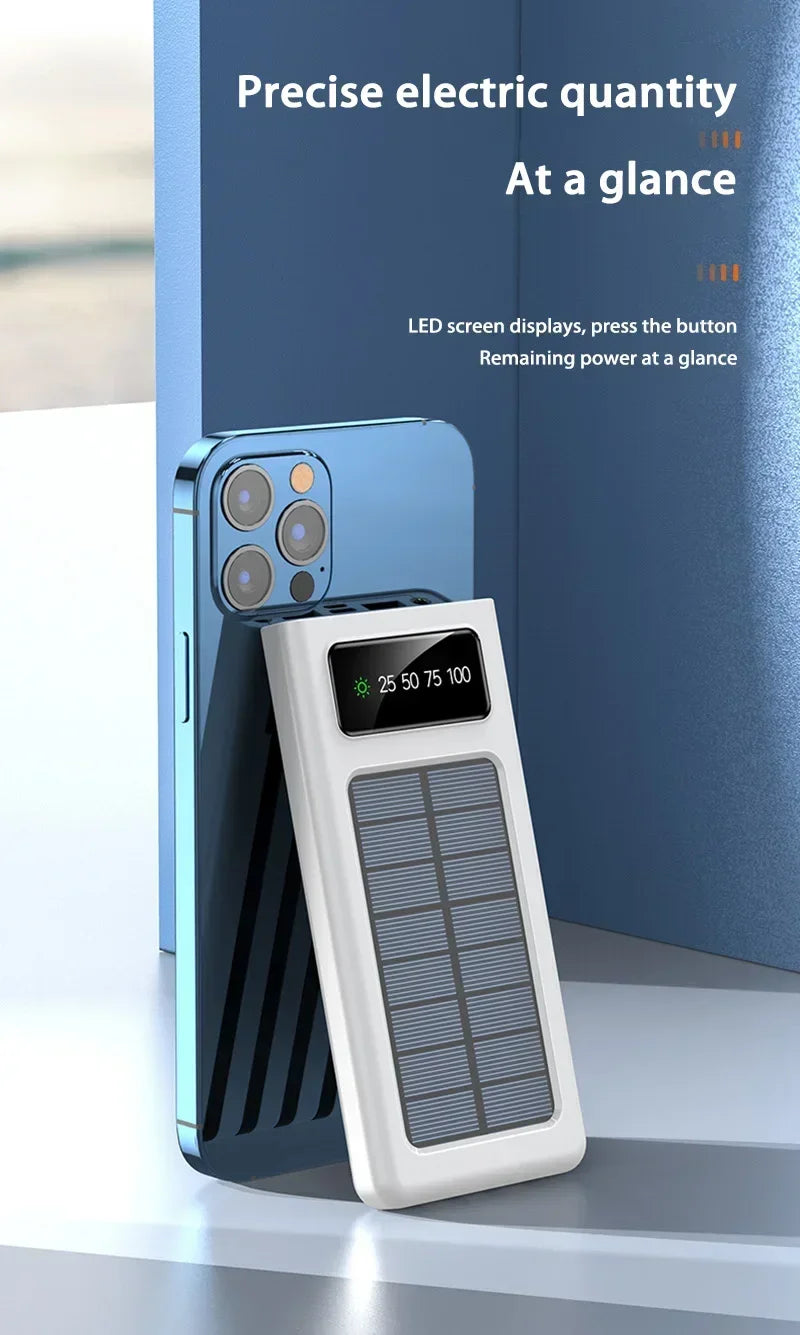 Portable Fast Charging Power Bank 80000mAh - 200000mAh with 4 Cables Tidesmit