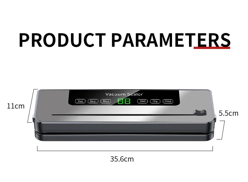 Portable Kitchen Food Saver Vacuum Sealer Machine Household Home Touch Button Cutter Kitchen Electric Vacuum Packaging Machine