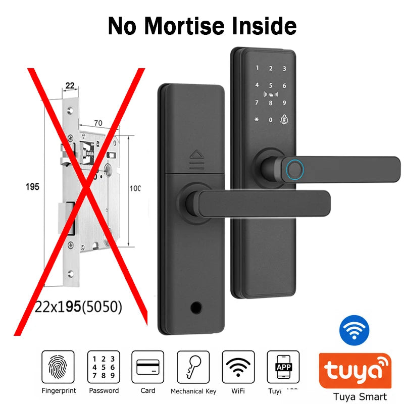 EU Warehouse Tuya Smart Fingerprint Door Lock APP Remote Unlock Password IC Card Key Temporary Code for Airbnb Home Office Fast Delivery