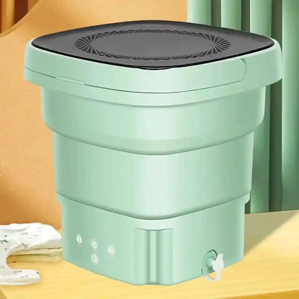Tidesmit portable mini folding washing machine with drain bucket for cleaning clothes, socks, and underwear at home