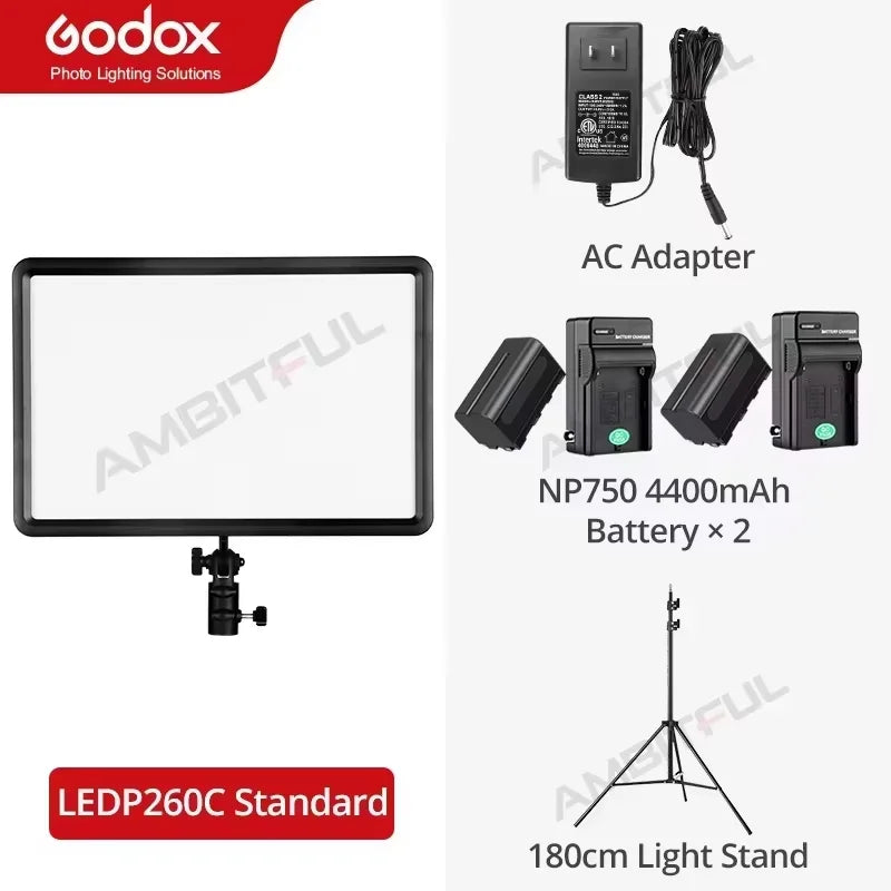 LED Video Light Panel 30W | Adjustable Color Temp Lighting Kit LEDP260C Kit 4 Tidesmit