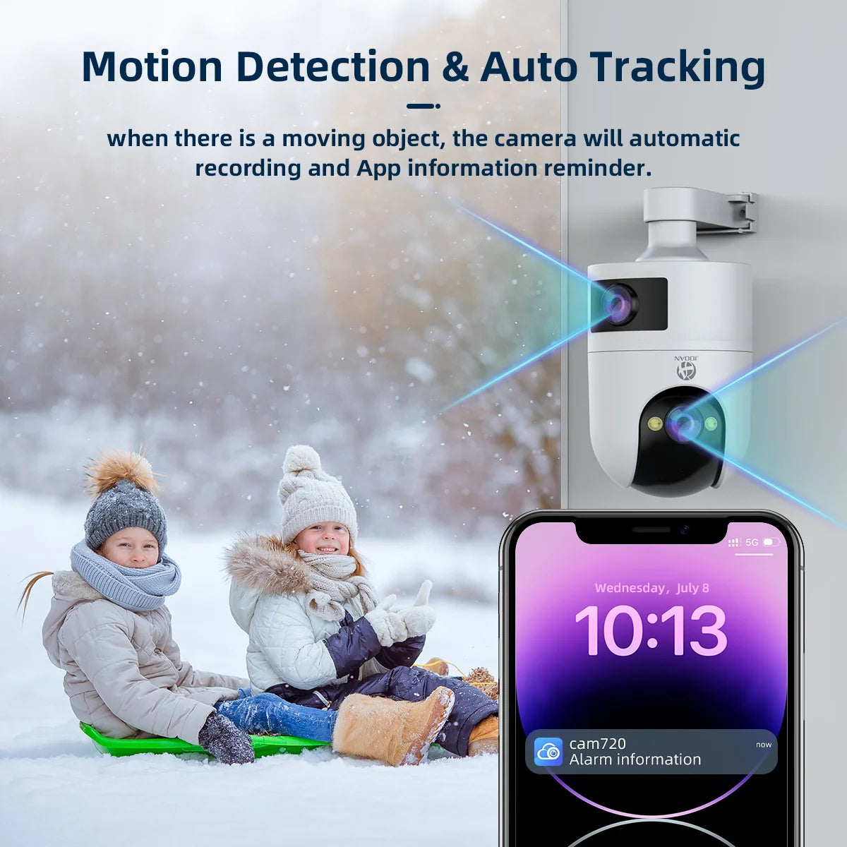 Jooan WiFi Surveillance Camera Dual Lens 4K 8MP HD Outdoor IP Camera AI Tracking Security Protection Wireless Smart Baby Monitor