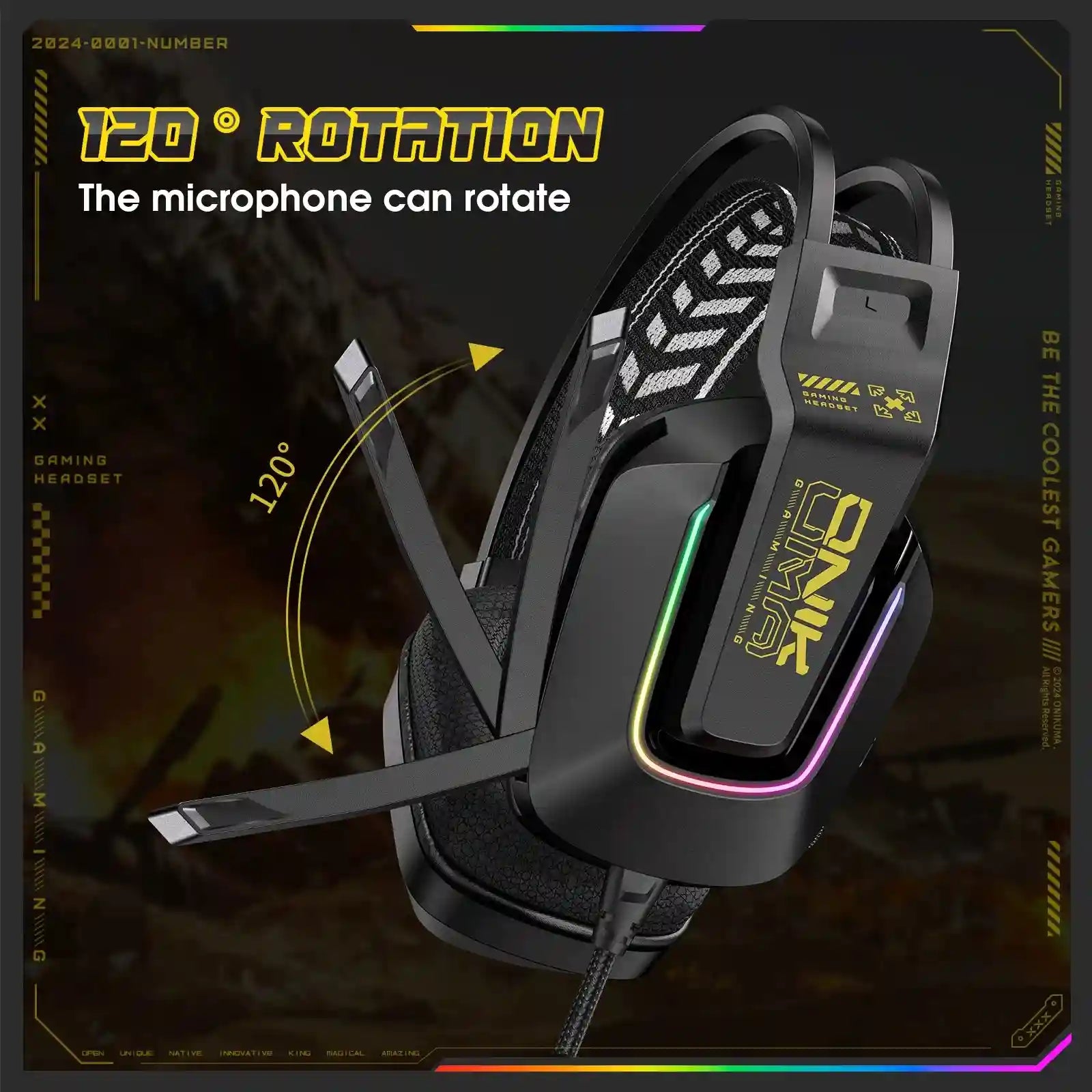 Wired Over-Ear Headphones with Foldable Stereo Bass and Built-in Mic Tidesmit