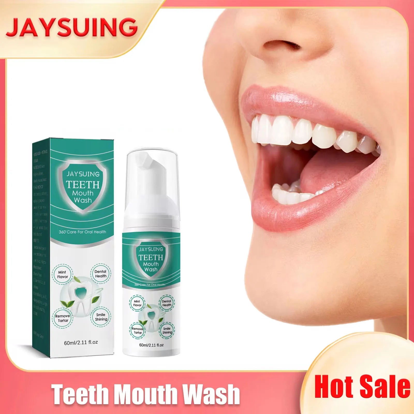 Tidesmit teeth whitening cleansing mousse for plaque removal, stain brightening, and oral hygiene dental repair.