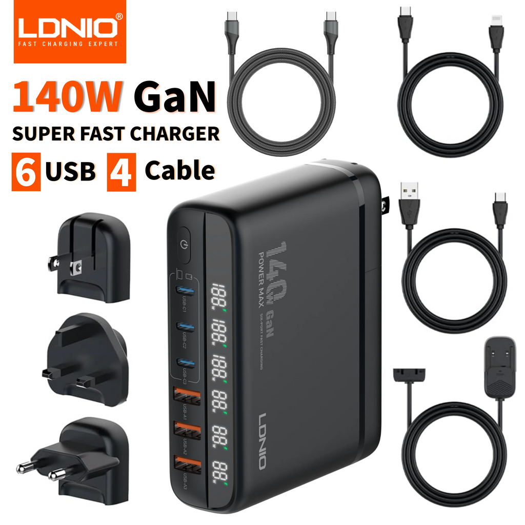 140W GaN USB-C Fast Charger for MacBook - High-Speed Power Adapter Tidesmit