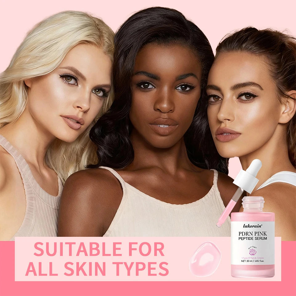 2Pcs Korean Glass Glow Skin Set, Salmon DNA PDRN Pink Peptide Serum With Niacinamide Milky Toner, Hydrating Soothing Firming Kit
