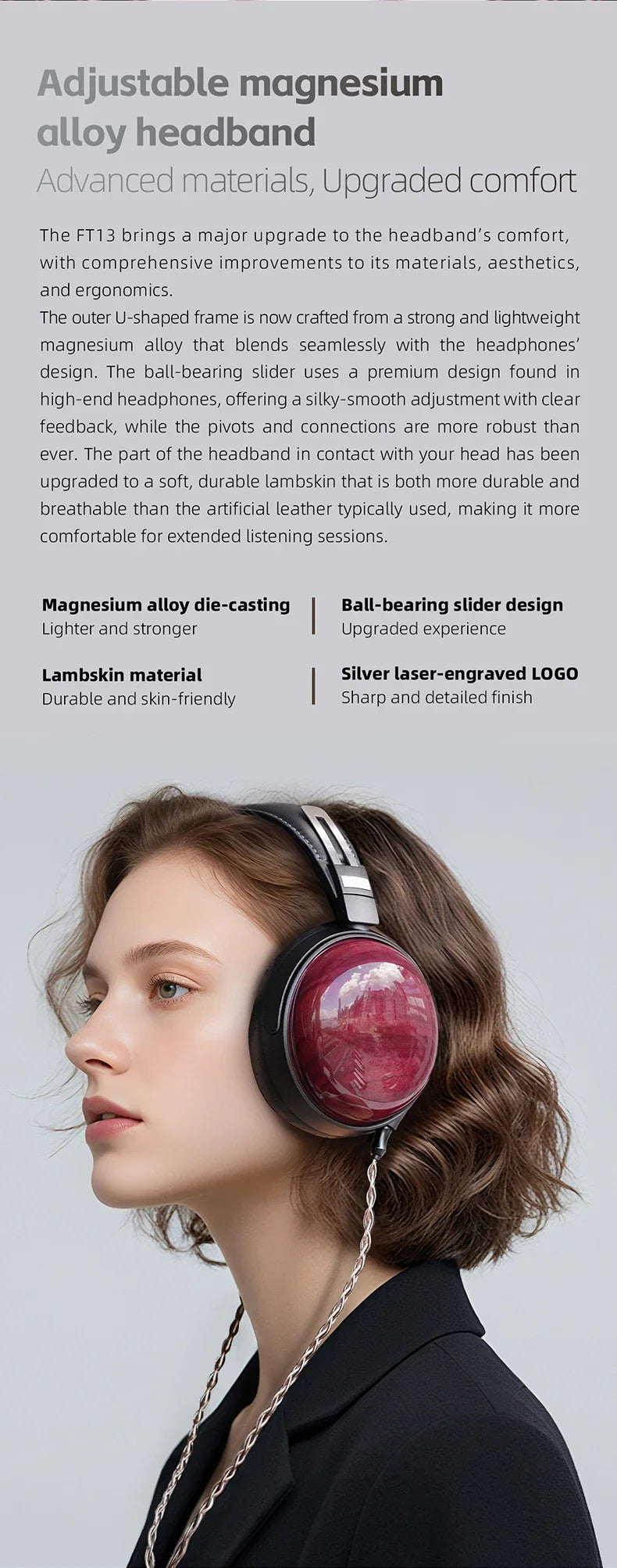 FiiO FT13 Closed-Back Audiophile Headphones in Purpleheart Wood Tidesmit