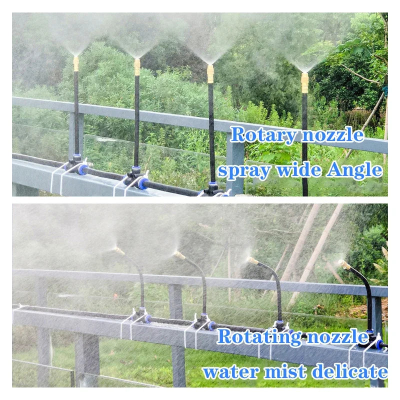 5-20M Universal Automatic Irrigation Sprinkler Kit Garden Balcony Atomization Sprinkler Watering Kits Rotating Copper Nozzle