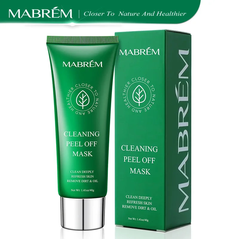 MABRÉM green squeeze tube and matching box for deep cleansing peel-off face mask.