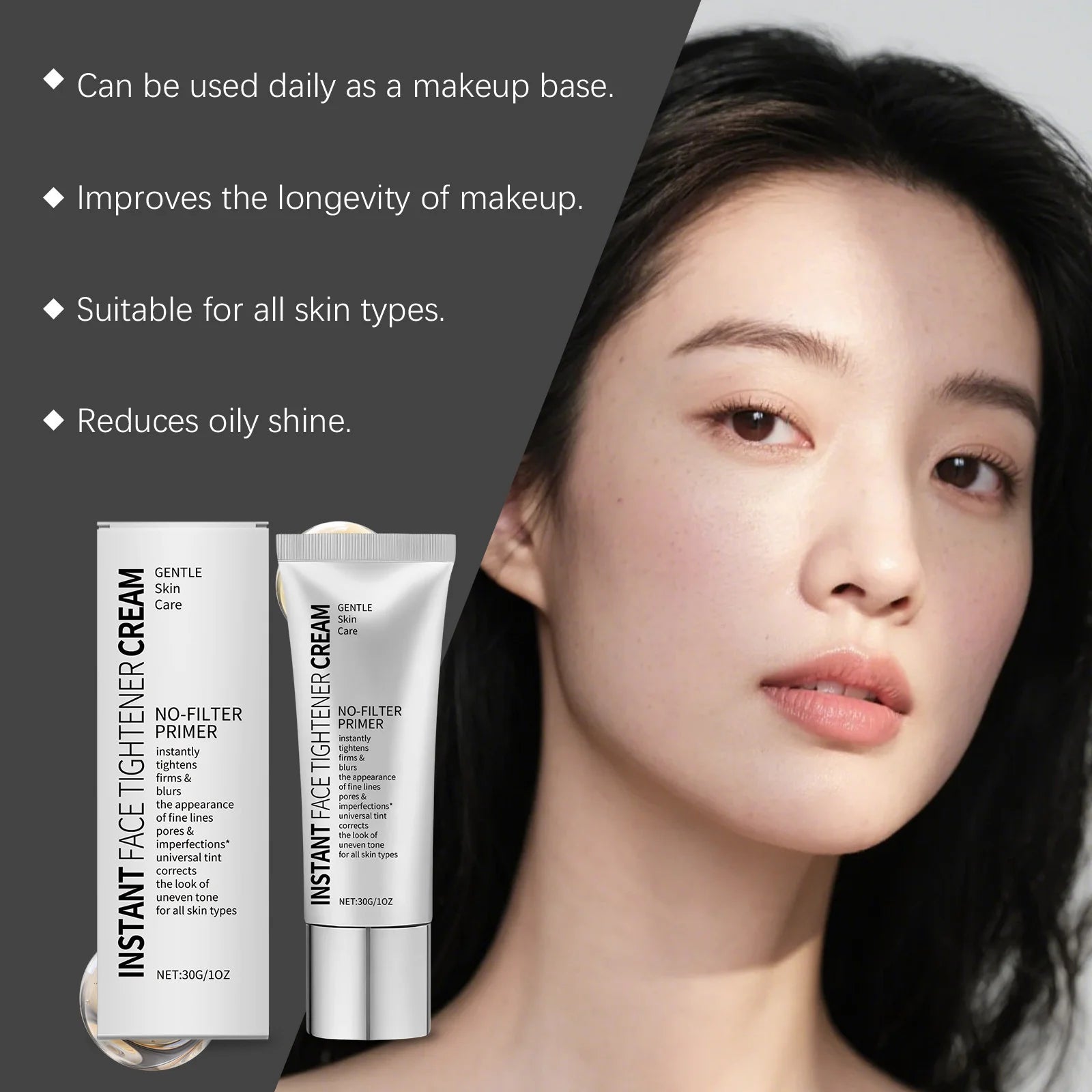 Tidesmit firming and hydrating face primer texture close-up for smoothing fine lines and correcting skin tone