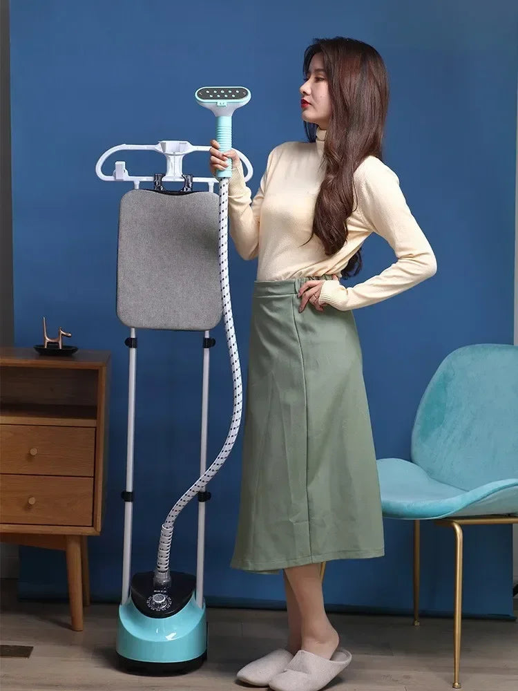 Tidesmit portable double rod vertical garment steamer with ironing board for fast clothes steaming