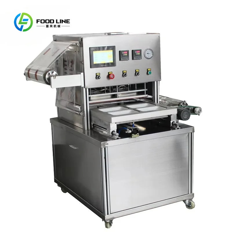 Customized New Type Vacuum Fresh Food Tray Sealer/plastic Bowl Cups Sealing Machine/vacuum Plastic Box Container Sealing Machine