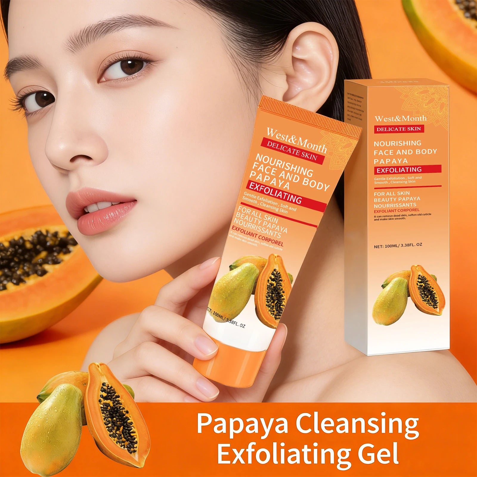 Papaya Exfoliating Gel | Professional Face & Body Brightening Scrub 100ml Scrubs Treatments Tidesmit