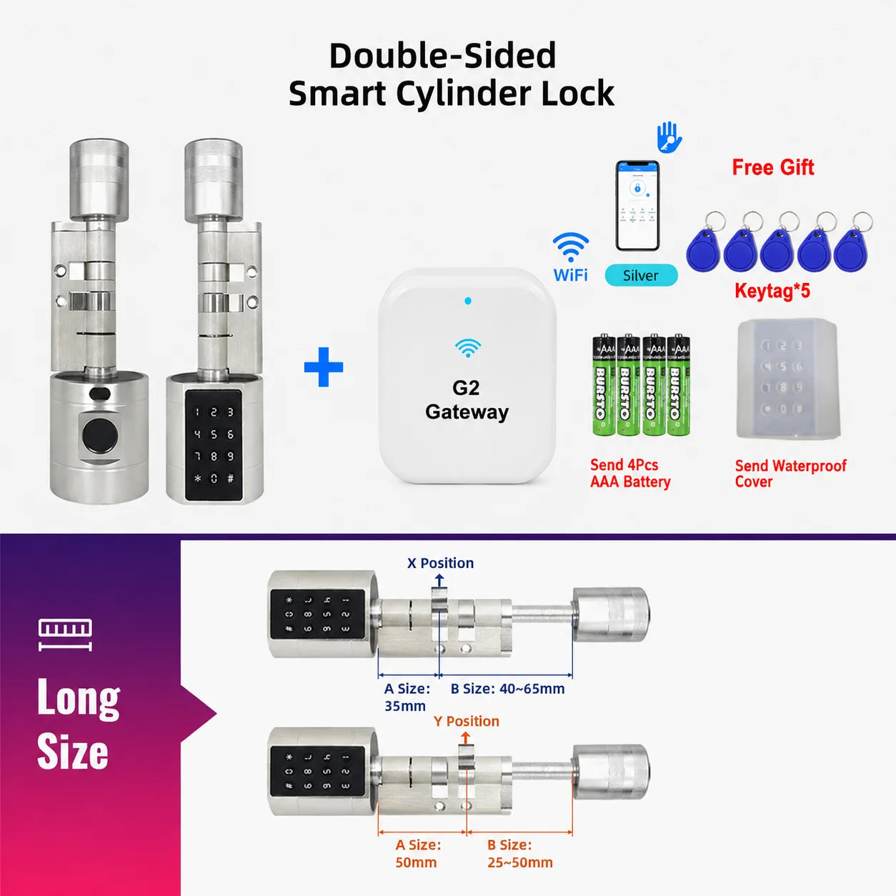 TTlock App Control Low Consumption Smart Lock Electronic Fingerprint Door Lock ForAccess Control By Alexa/Google Assistant