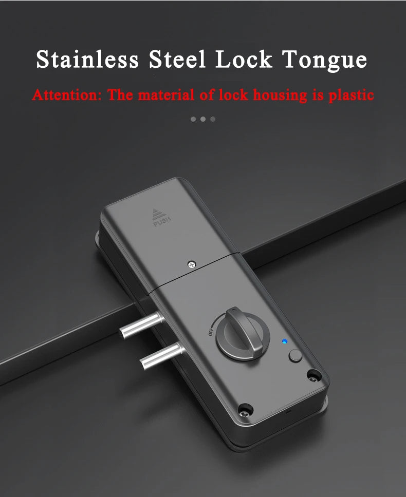 TTLock APP Remote Control Automatic IC Card Motor Lock Invisible No Drill Hole Installation For Wooden Door