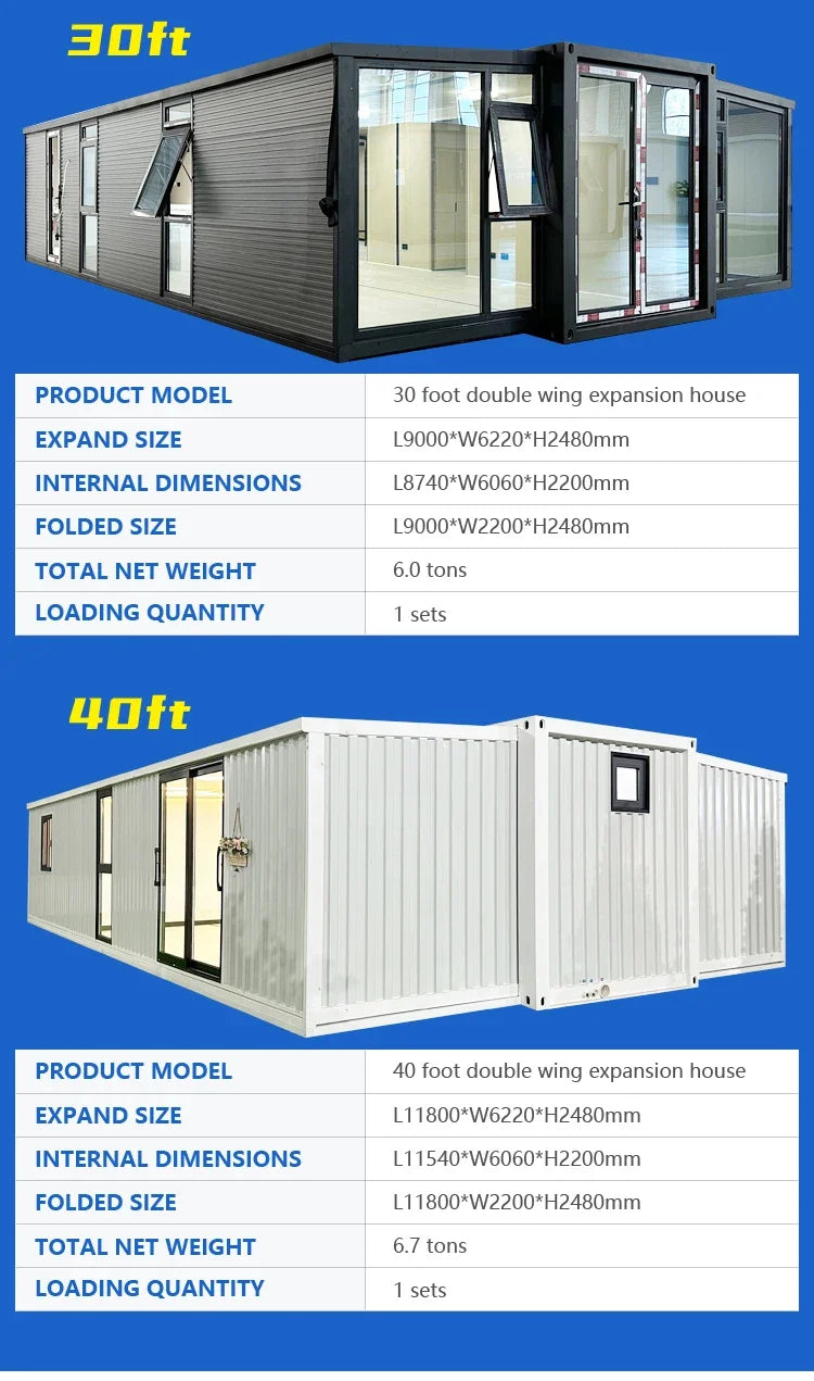 Modern 20ft Mobile Modular Prefab Container Homes Travel Trailer for Office Villa Use Tiny Houses with Sandwich Panel Wheels