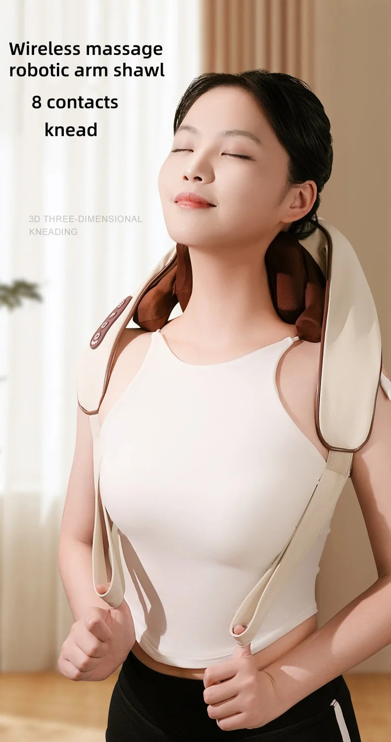 Electric Neck and Shoulder Massager with Heat for Deep Tissue Relief Massage Chairs Tidesmit