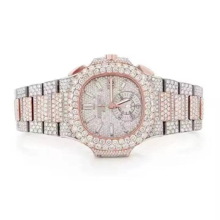 Wholesale Customized High Quality Iced Out Men's Mechanical Diver Watch Water Resistant with Moissanite & Diamond Tester