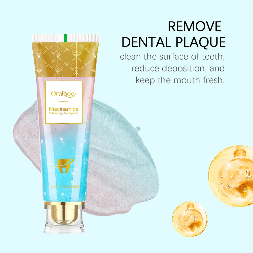 Tidesmit Niacinamide teeth whitening powder for plaque removal, stain reduction, and lasting fresh breath.