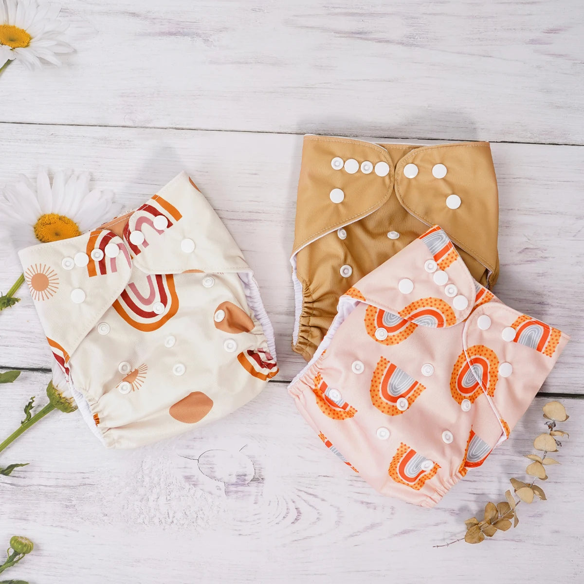 Elinfant Suede Cloth Inner Pocket Cloth Diapers For 3-15kg Boys Girls, Adjustable One Size Cloth Diapers Cloth Nappy
