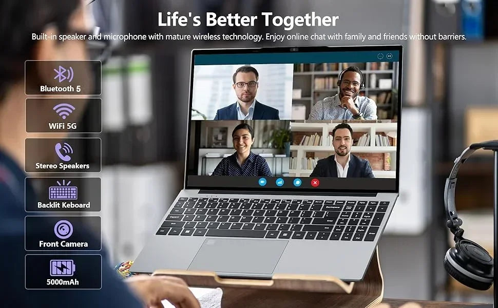 Brilliant Radiant Original 15.6 Inch Laptop Intel N3700 120Hz FHD IPS,32GB/2TB SSD 5000mAh Backlit Keys