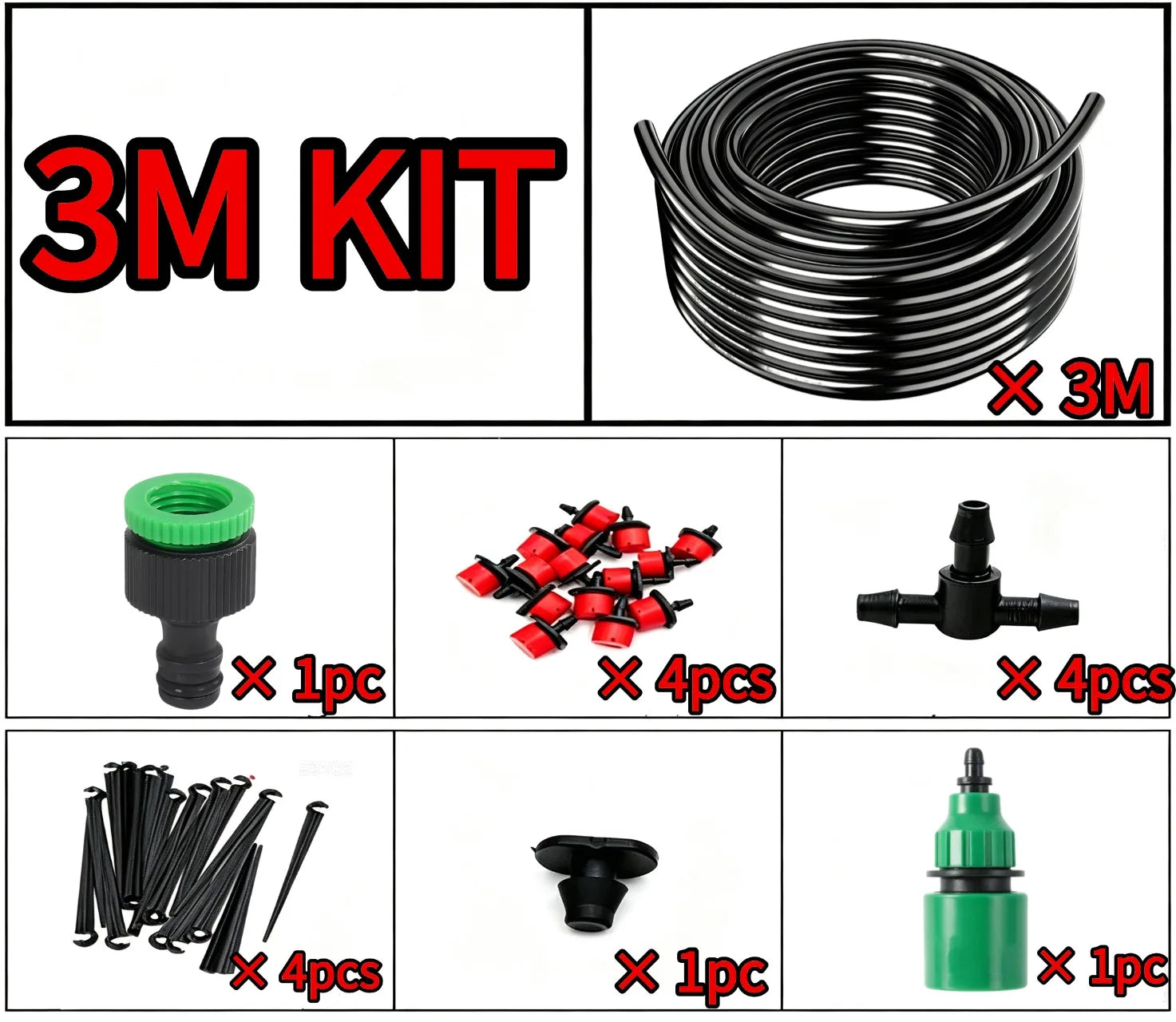 Diy Micro Drip Irrigation System Portable 2-200M Automatic Watering with Adjustable Drippers Misting Watering Kits Garden Hose