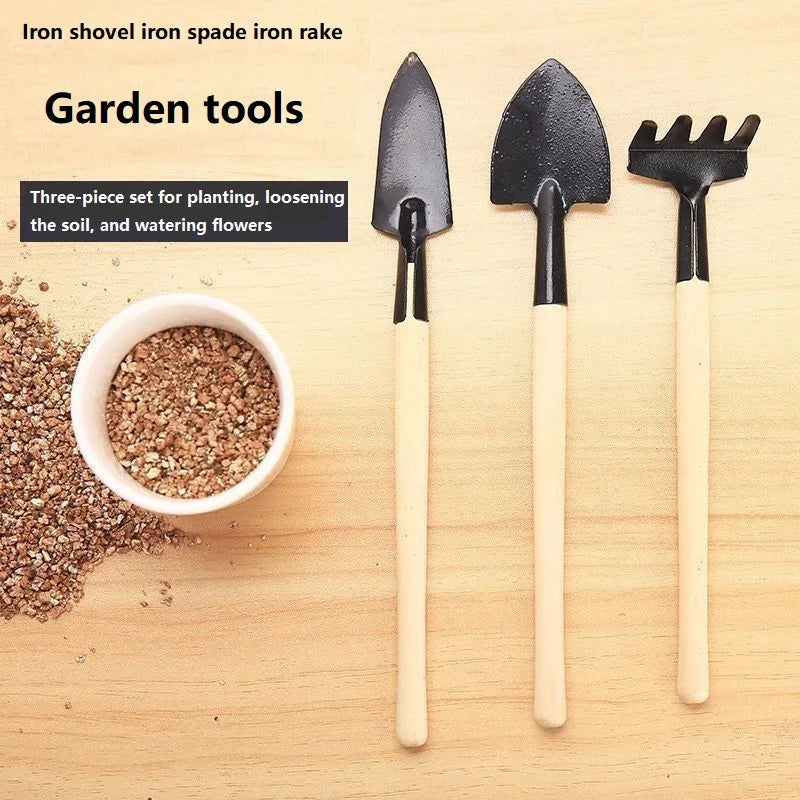 3PCS Planting Tools Mini Digging Weeding Garden Tool Set for Indoor Flower Pot Cactus Vegetables Small Plants Garden BZQ01