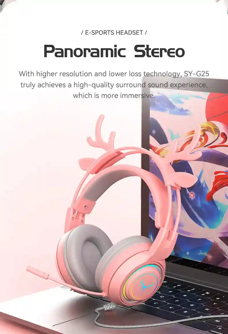 Wired Gaming Headphones Noise Cancelling Over-Ear Headset Tidesmit