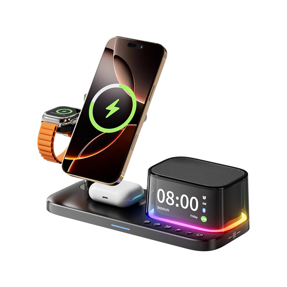 5-in-1 Magnetic Wireless Charger Stand - Qi2 Certified Multi-Device Station Tidesmit