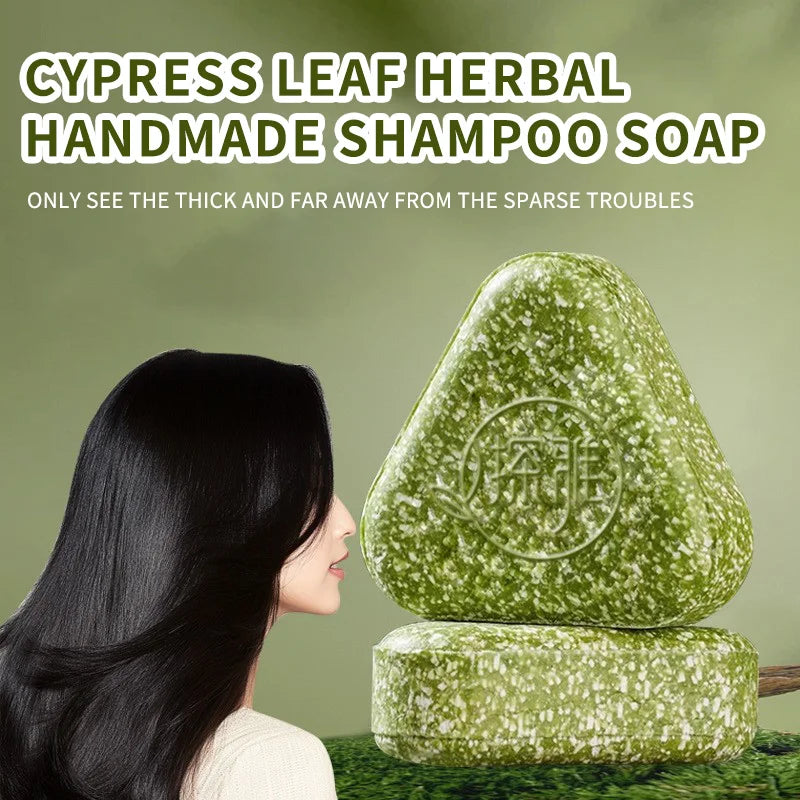 Herbal Handmade Shampoo Soap Arborvitae Usman Grass Anti-hair Loss Oil Control Dandruff Itching Herbal Fluffy Hair Follicle Soap