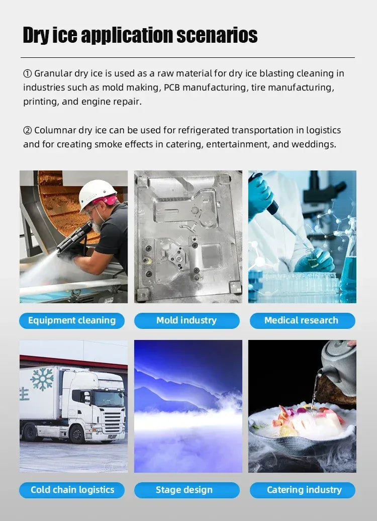 Dry Ice Pellet Maker 50kg/h 3kW Commercial Granulator