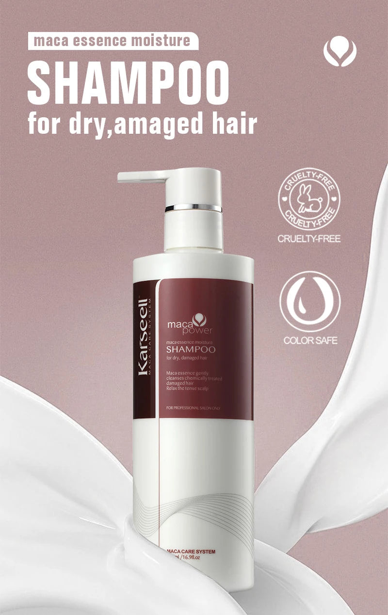 Original Karseell 500ml Moisture Shampoo Argan Oil  Moisturizing Smooth Shampoo Hair Care Set 1/2/3pcs for Dry and Damaged Hair