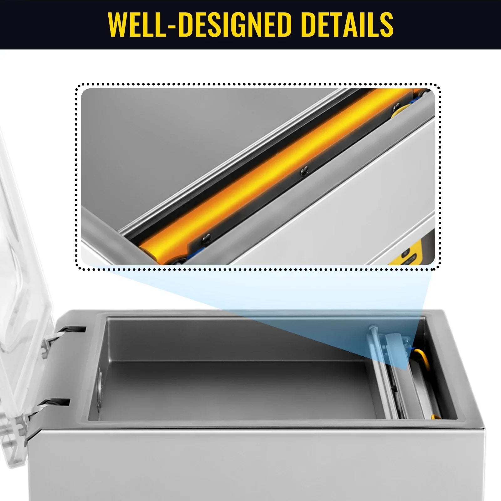 SIHAO Vacuum Packing Machine DZ-260C Chamber Vacuum Sealer with 12.6" Sealing Length for Foods Meats Applied in Kitchen