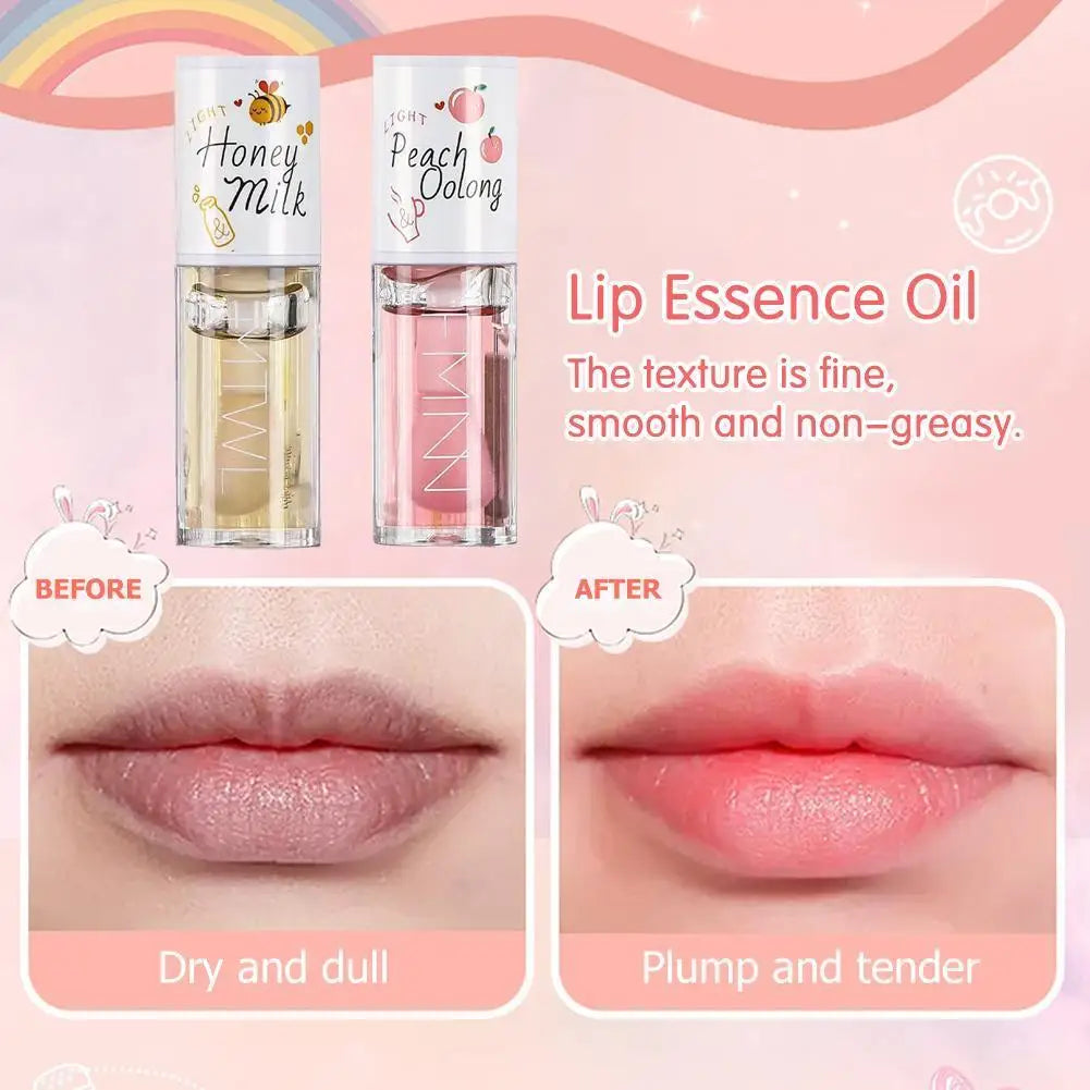 Honey Peach Lip Oil - Moisturizing Lip Serum for Daily Hydration Lip Care Tidesmit