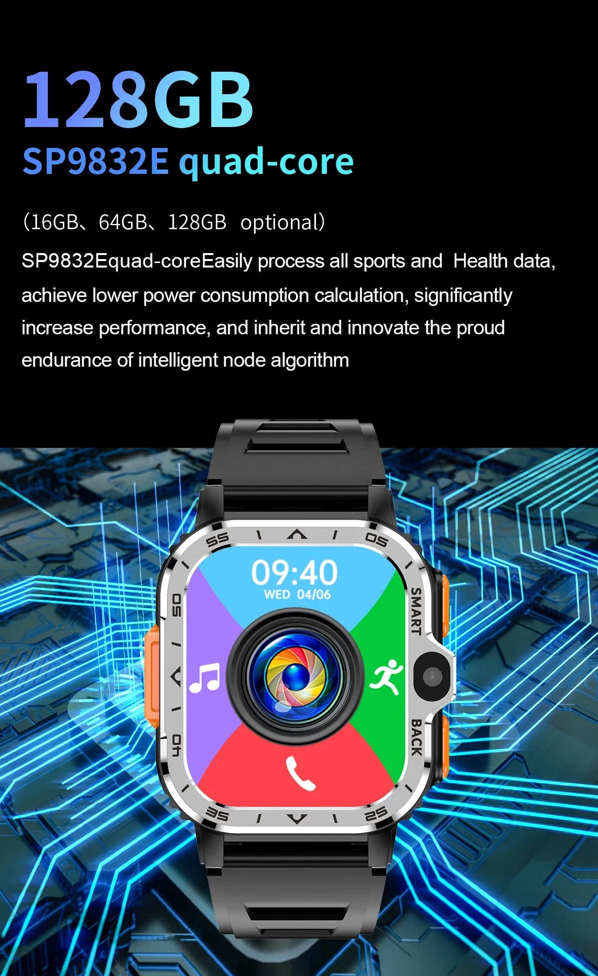 2026 PGD Android Smart Watch Men GPS 16G/64G ROM Storage HD Dual Camera NFC 2G 4G SIM Card WIFI Wireless Fast Internet Access
