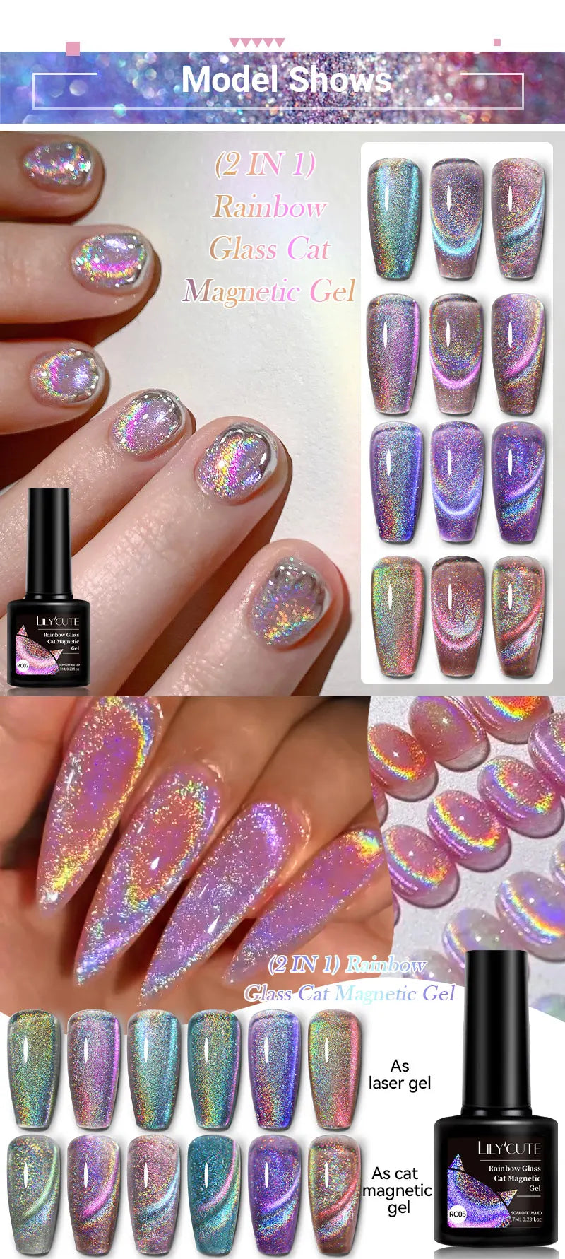 Magnetic Cat Eye Gel Nail Polish – Reflective UV Soak Off Kit Permanent Makeup Machines Tidesmit
