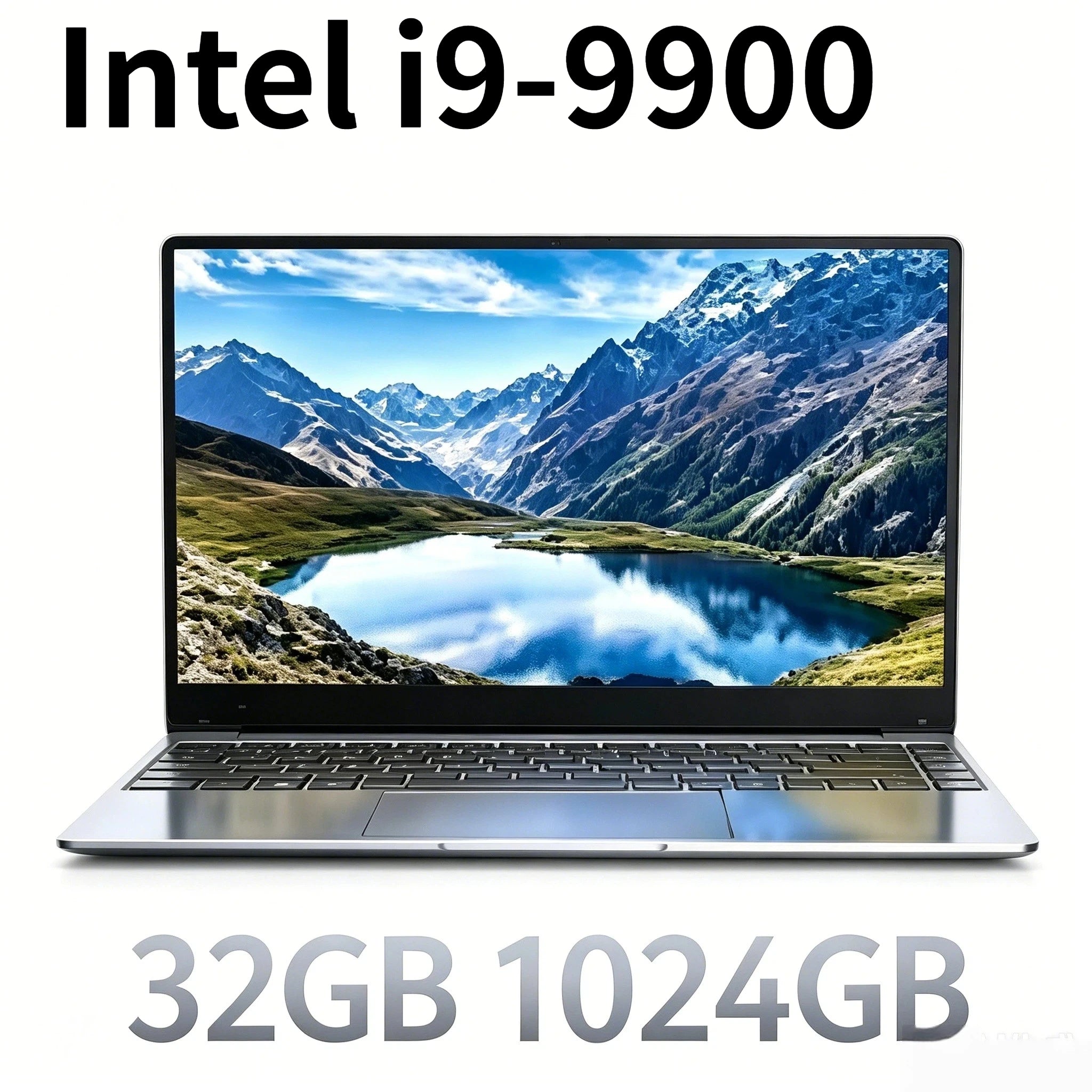 15.6 Inch Ultra Slim Windows 11 Laptop Computer 32GB RAM 512GB 1TB SSD Intel i9 9900 Notebook Gamer 1920x1080 Office PC Max Pro