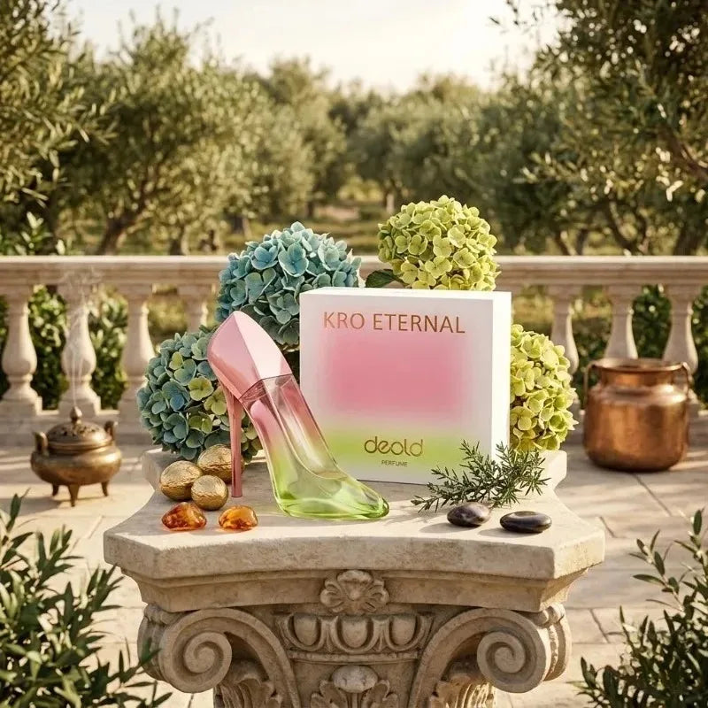 Kro Eternal by Deold: Luxury 50ml musk perfume for women in a stylish high heel bottle. Elegant, long-lasting fragrance.