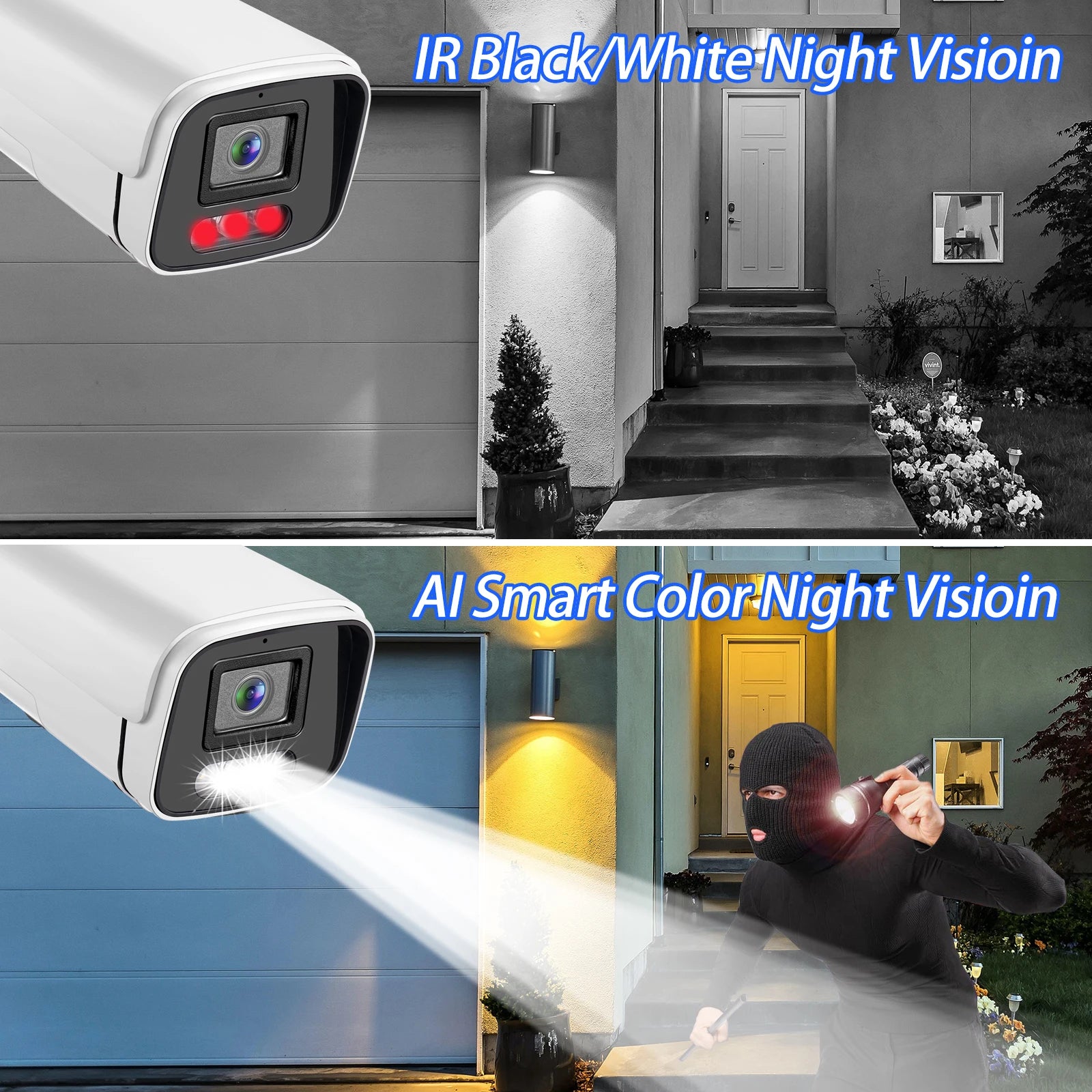 Gadinan Metal Outdoor POE Audio IP Camera Color Night Vision P2P AI Humanoid Alert CCTV Home Security Video Monitoring Linklemo