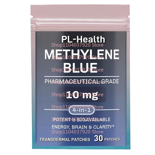 Methylene blue transdermal patch pouch labeled 30 patches by PL-Health