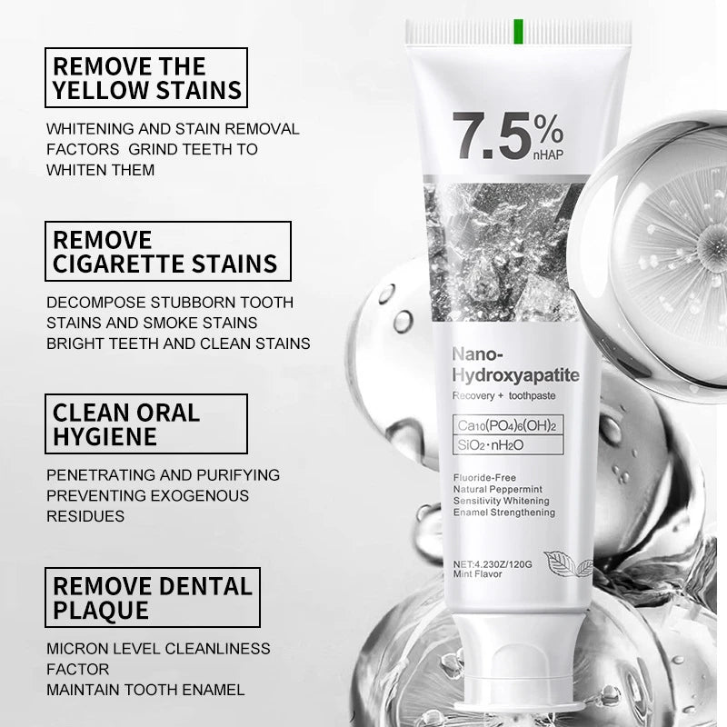Tidesmit 7.5% Hydroxyapatite probiotic whitening toothpaste for enamel repair and fresh breath