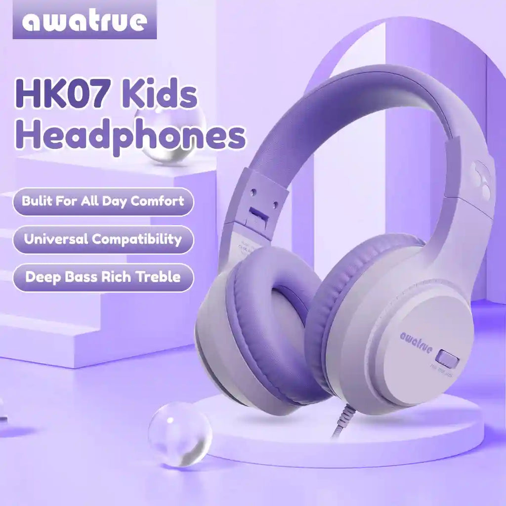 Kids Wired Headphones - Stereo Sound & Durable 3.5mm Plug Tidesmit