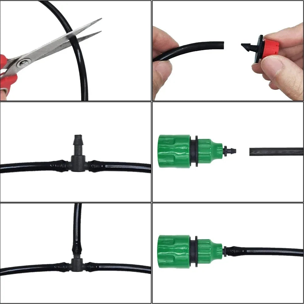 Adjustable Dripper Micro Nozzle Drip Irrigation Accessories PVC Hose DIY Garden Watering System Kit